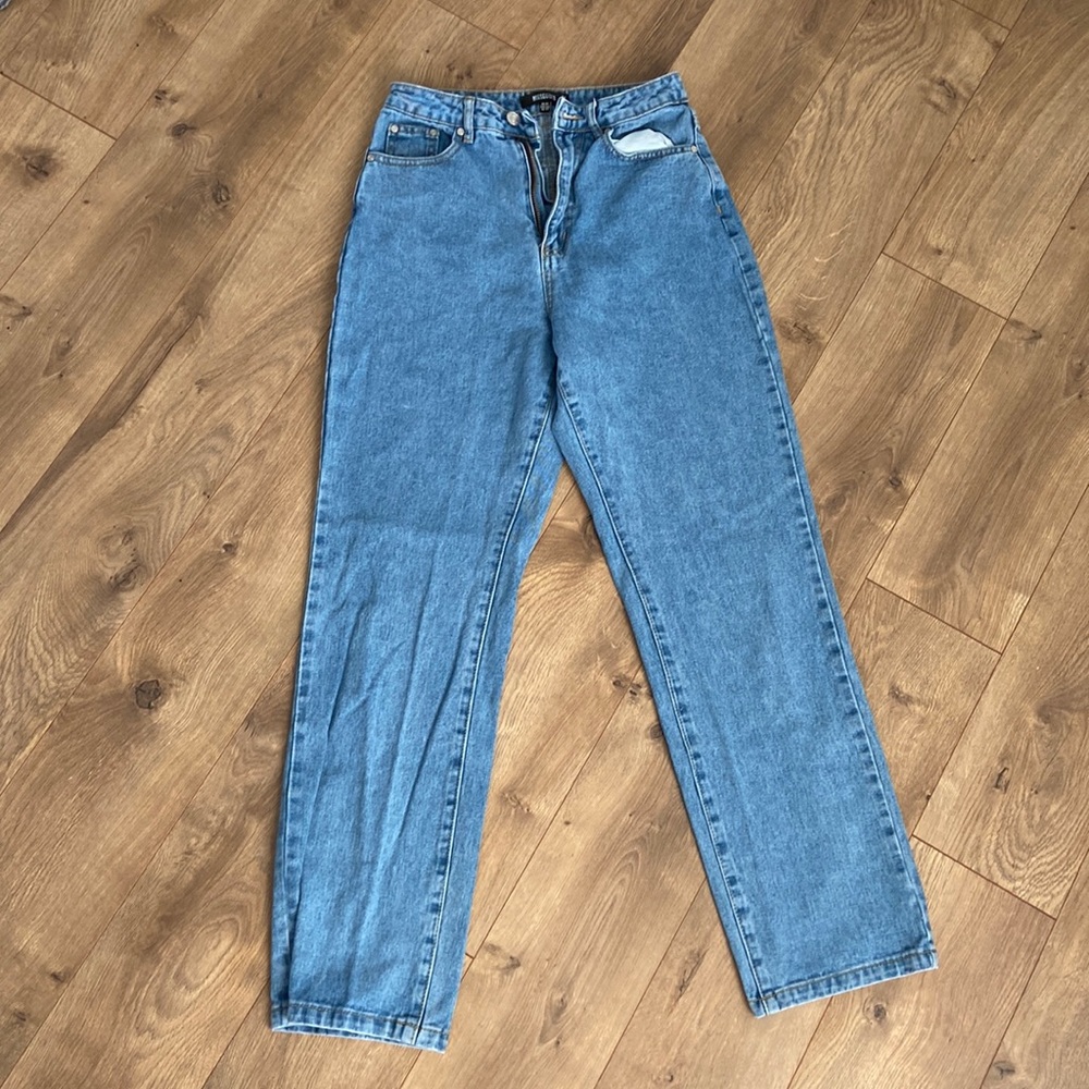 miss guided blue straight leg jeans